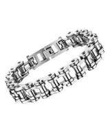 Bracelet Chaîne de Moto Argenté – Acier Inoxydable 316