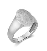 Bague Chevalière Argentée Christ – Acier Inoxydable 316