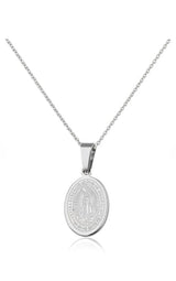 Collier Médaille Miraculeuse Argentée – Acier Inoxydable