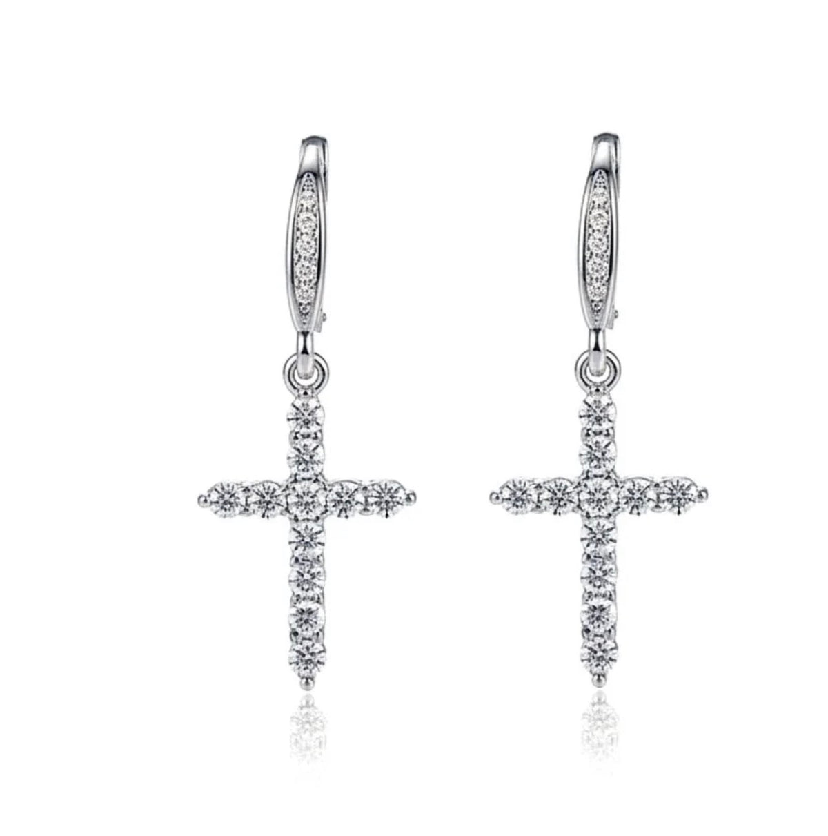 Boucles d’Oreilles Croix – Argent 925