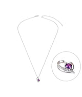 Collier Cœur Mauve – Argent 925