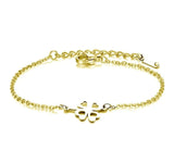 🍀 Bracelet Trèfle Doré – Acier Inoxydable 316