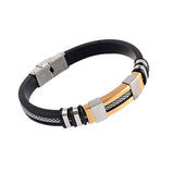 Bracelet Noir & Doré – Acier Inoxydable