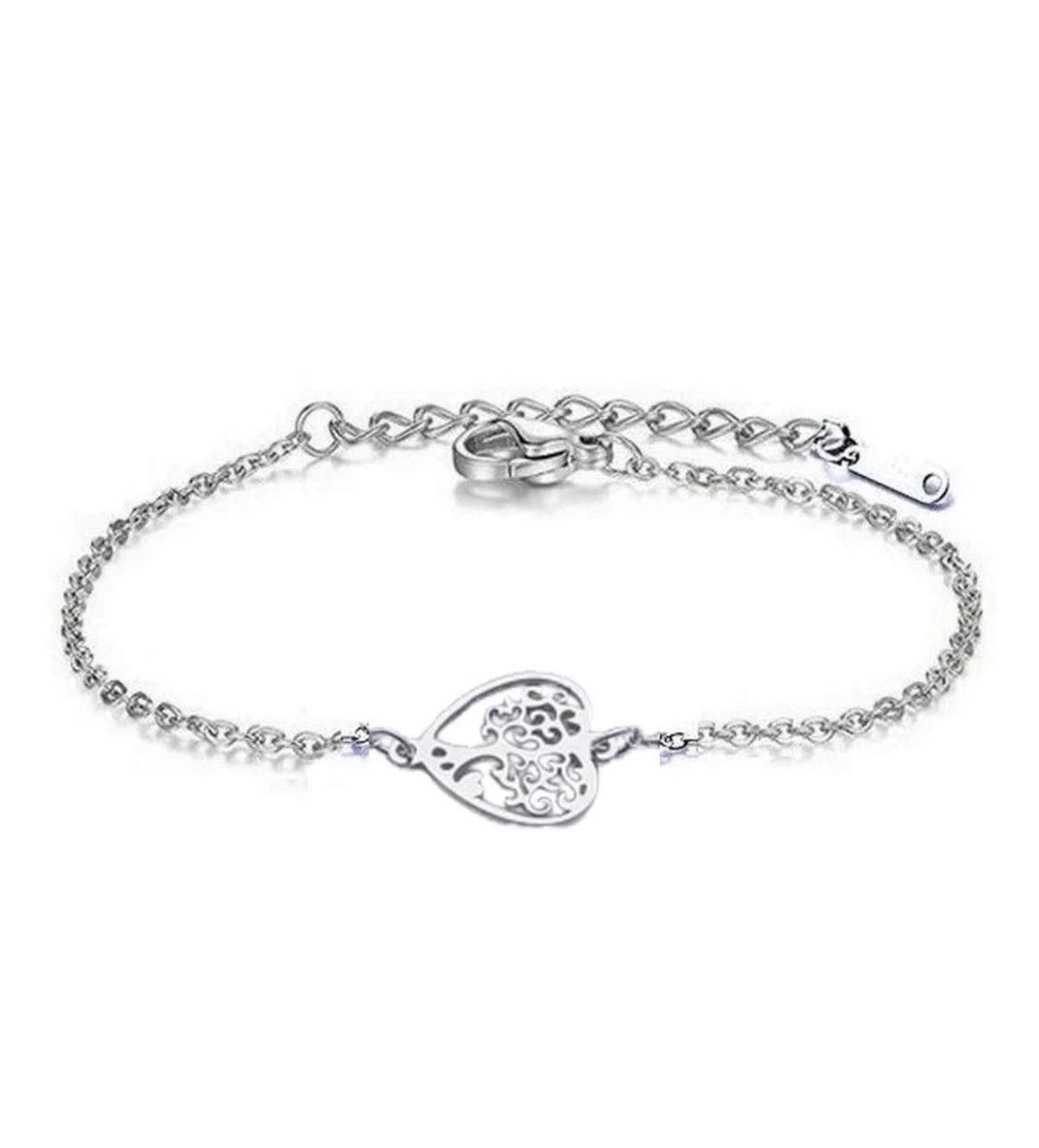 Bracelet Cœur Arbre de Vie Argenté – Acier Inoxydable