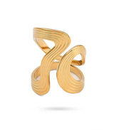 Bague acier inoxydable doré ouverte