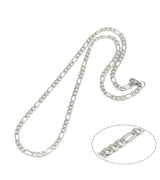 Chaîne Figaro Argentée 4 mm – Acier Inoxydable