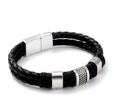 Bracelet Noir Tressé – Acier Inoxydable