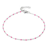 Chaîne de Cheville Émaillée Rose – Acier Inoxydable