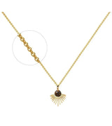 Collier Soleil Œil de Tigre Doré – Acier Inoxydable