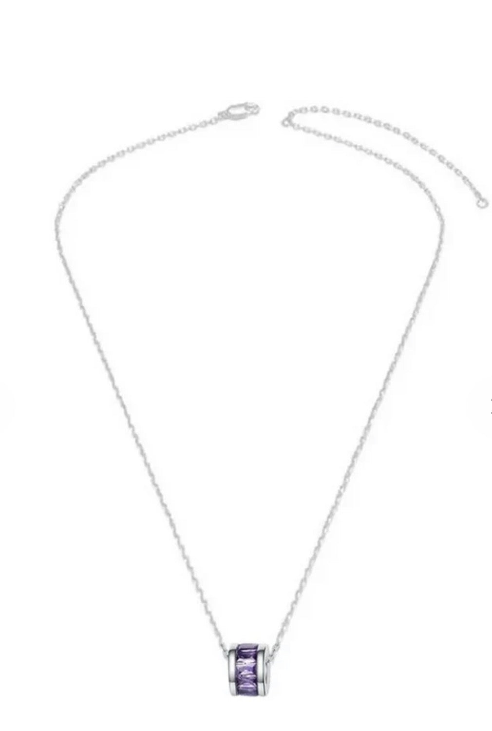 Collier Emy – Argent 925 & Pendentif Mauve