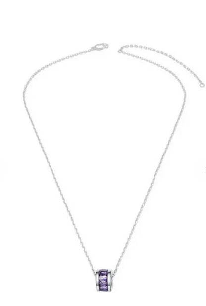 Collier Emy – Argent 925 & Pendentif Mauve