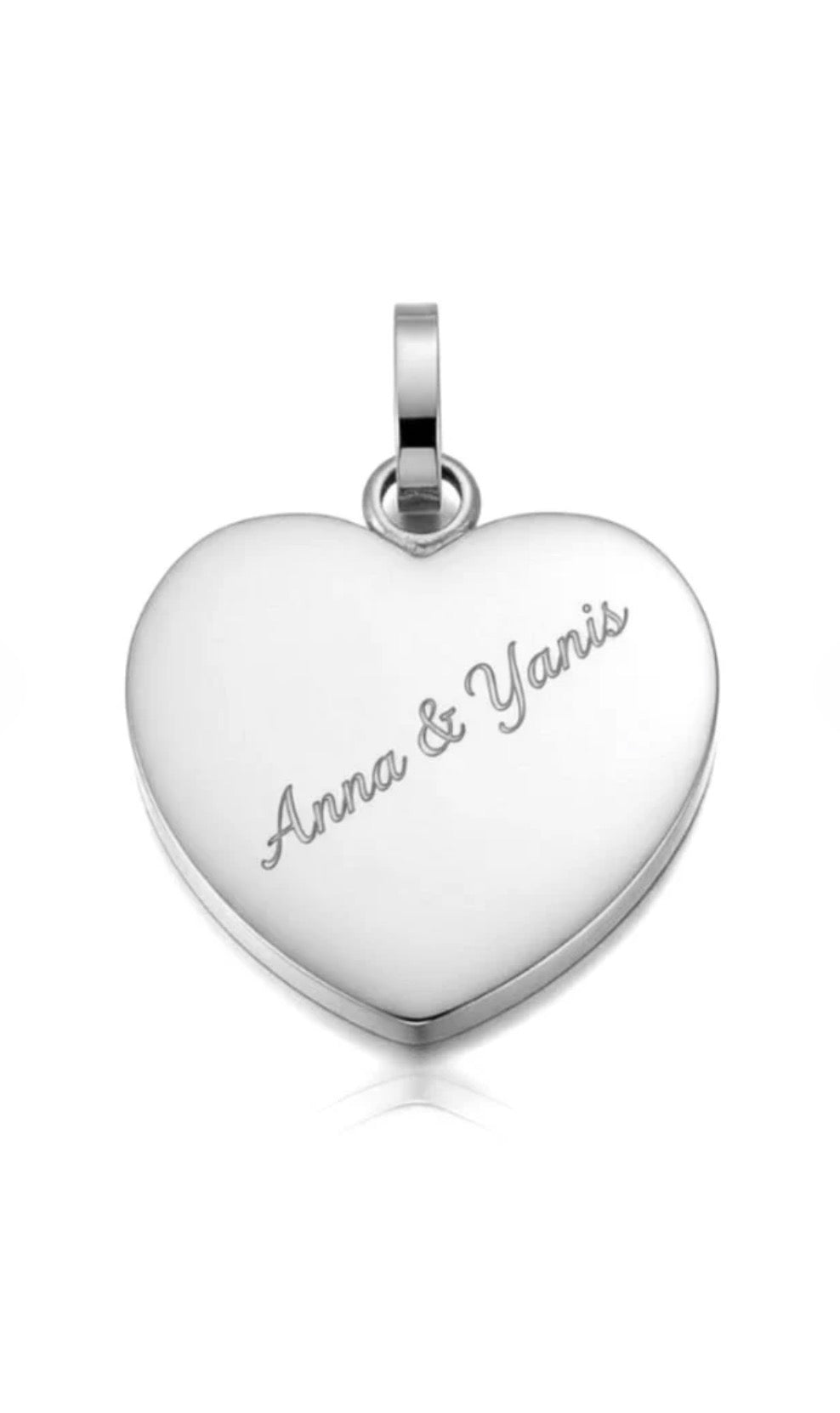 Pendentif Cœur Personnalisable Argenté – Acier Inoxydable