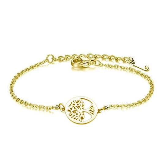 Bracelet Arbre de Vie Doré – Acier Inoxydable