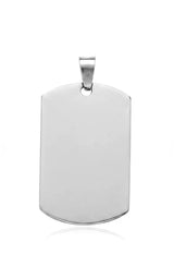 Pendentif Plaque Personnalisable Argenté – Acier Inoxydable