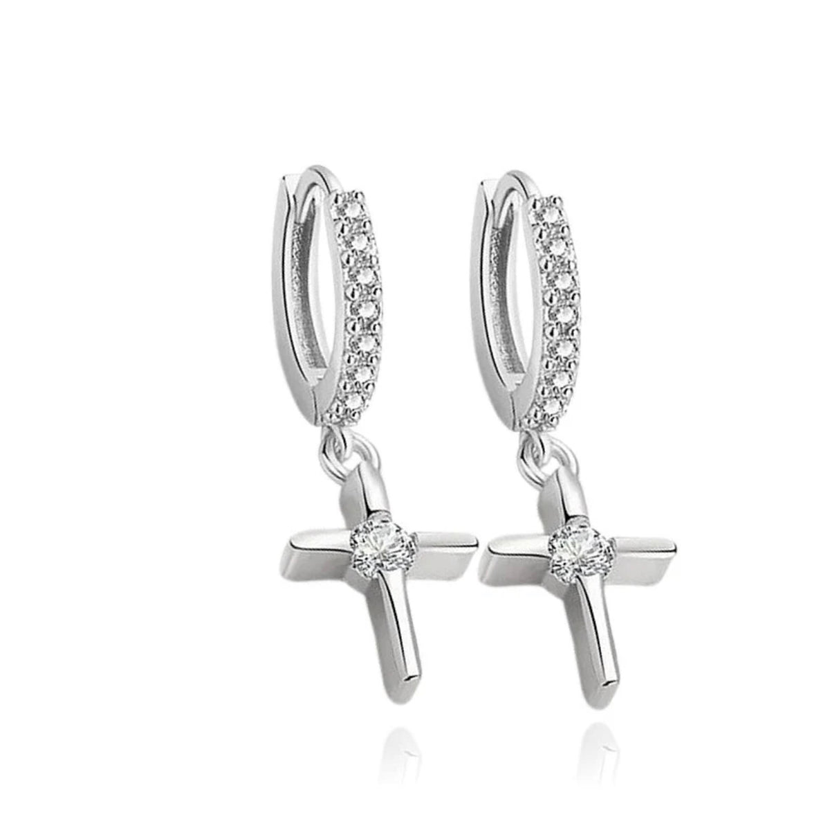 Boucles d’Oreilles Aria Croix – Argent 925