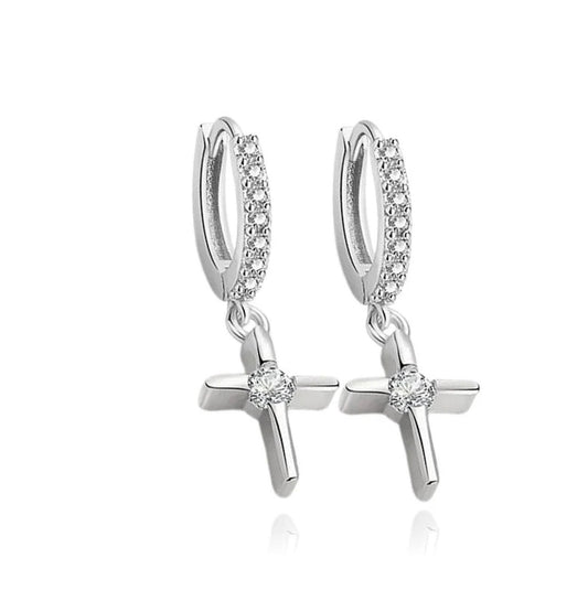 Boucles d’Oreilles Aria Croix – Argent 925