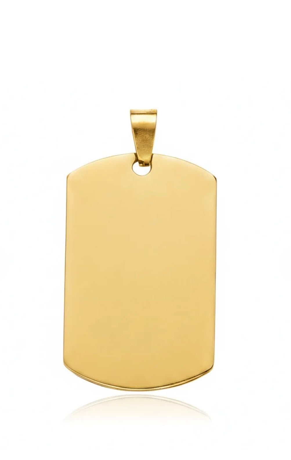 Pendentif Plaque Personnalisable Doré – Acier Inoxydable