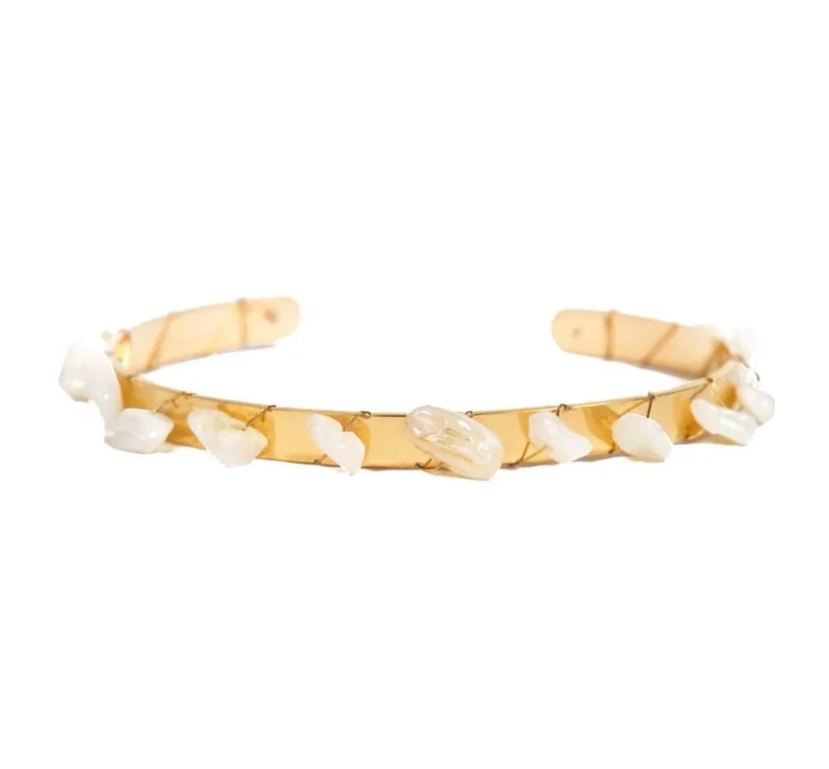 Bracelet Jonc Maude Doré Nacre – Acier Inoxydable