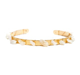 Bracelet Jonc Maude Doré Nacre – Acier Inoxydable