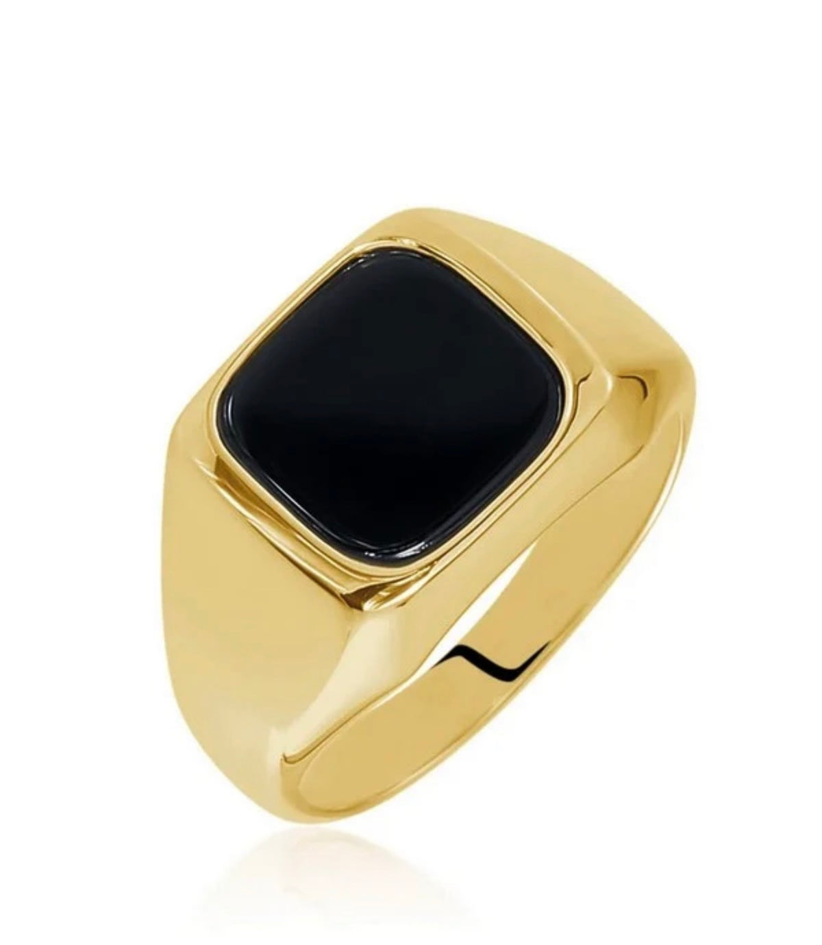 Bague Chevalière Dorée & Noire – Acier Inoxydable 316
