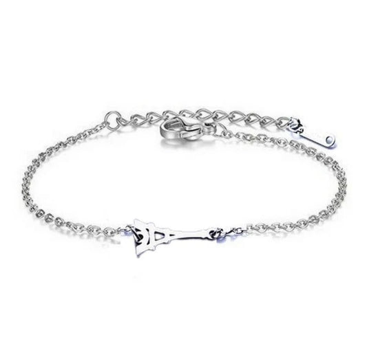 🗼 Bracelet Tour Eiffel Argenté – Acier Inoxydable 316