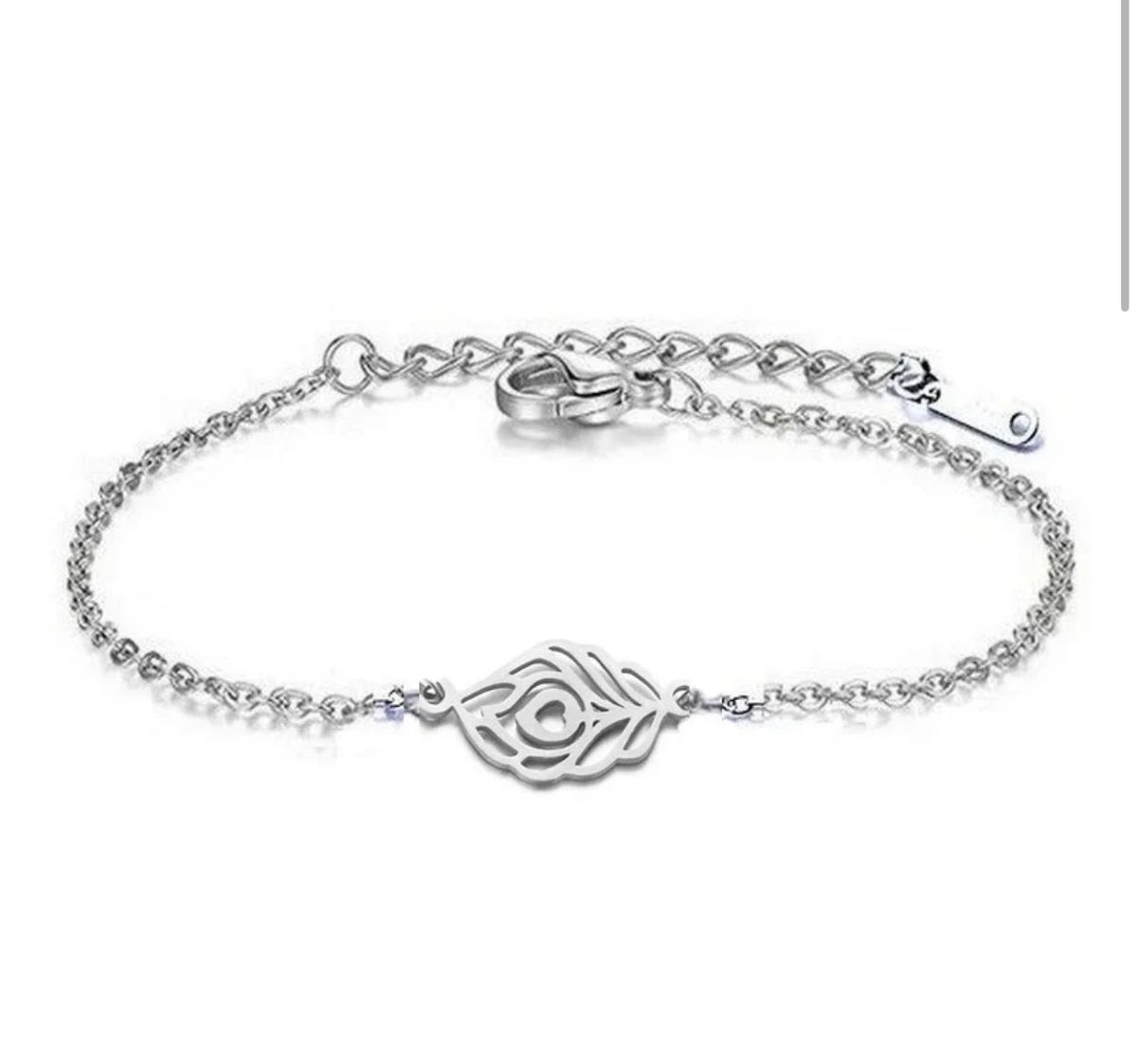 🍃 Bracelet Feuille Argenté – Acier Inoxydable