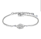 🍃 Bracelet Feuille Argenté – Acier Inoxydable