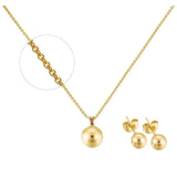 Parure Collier & Boucles Dorées – Acier Inoxydable
