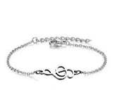 🎵 Bracelet Clé de Sol Argenté – Acier Inoxydable 316