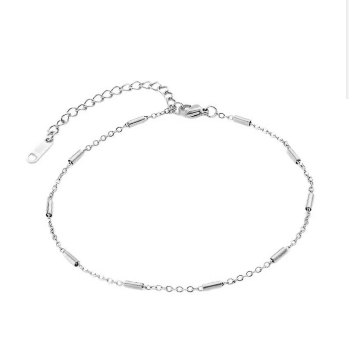 Chaîne de Cheville Femme Argentée – Acier Inoxydable