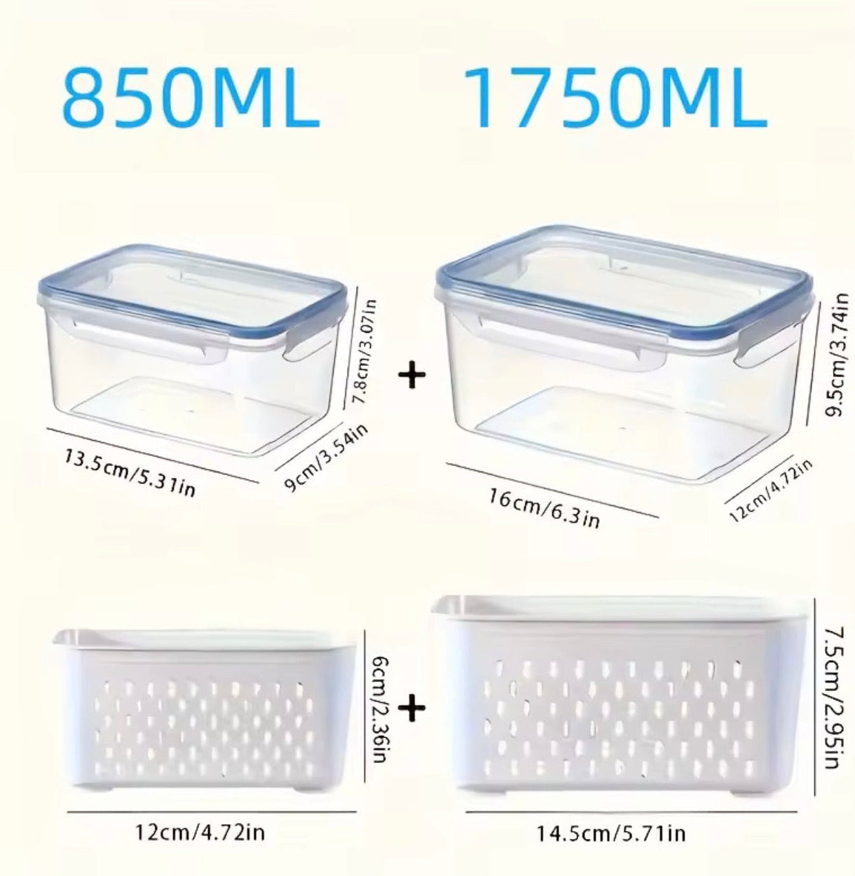Lot de 4 boîtes de conservation empilables