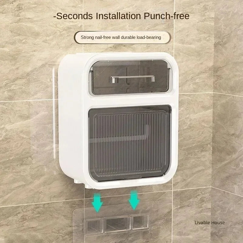 Porte-papier toilette mural avec rangement