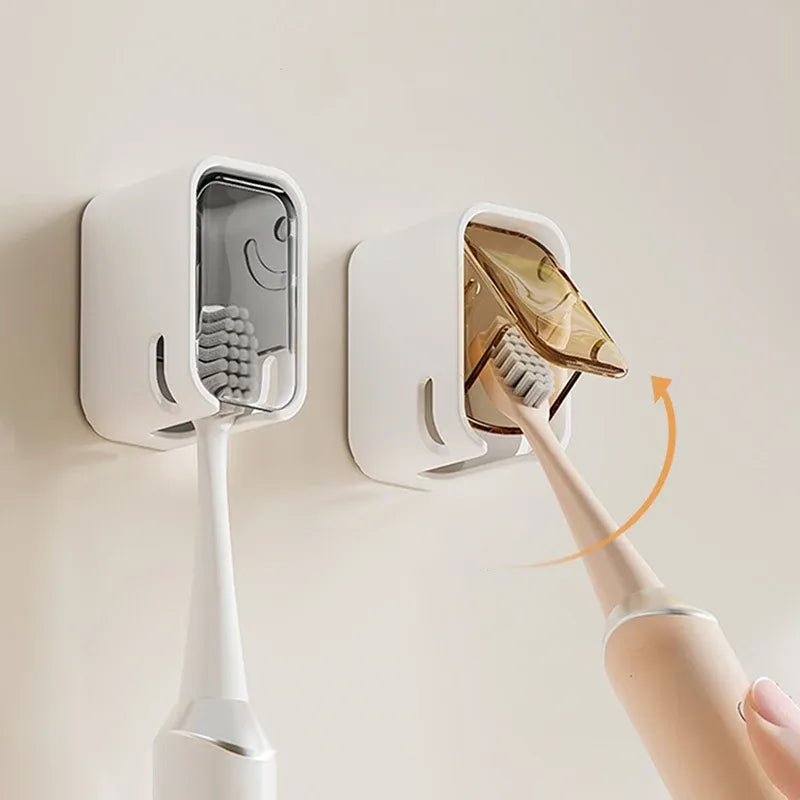 Porte-brosse à dents mural à clapet — lot de 2