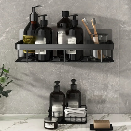 Étagère de salle de bain en aluminium, sans perçage