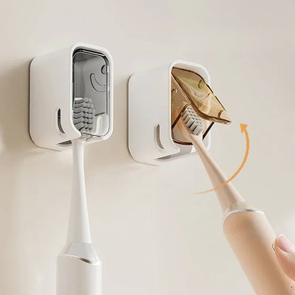 Porte-brosse à dents mural à clapet — lot de 2