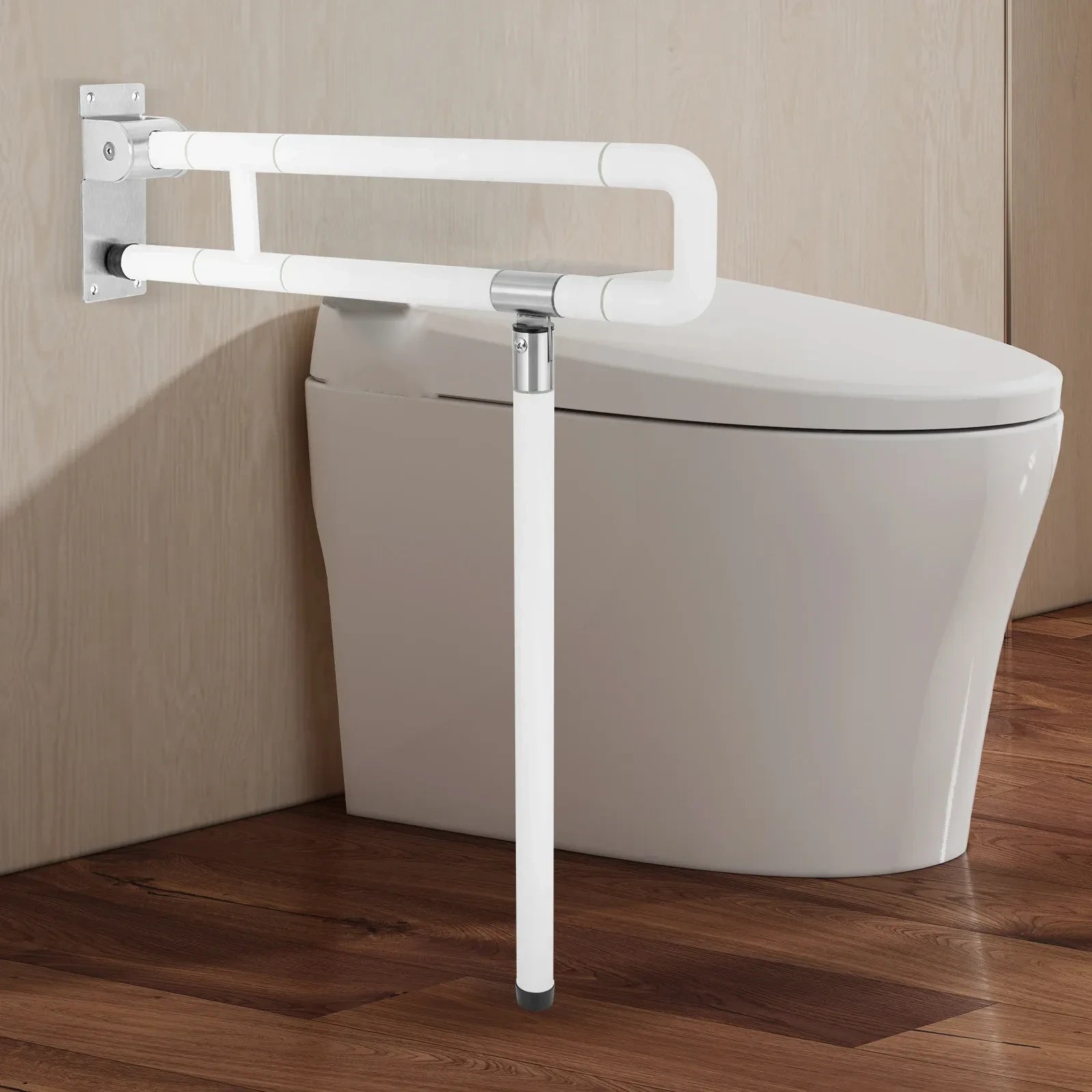 Barre d'appui rabattable pour WC