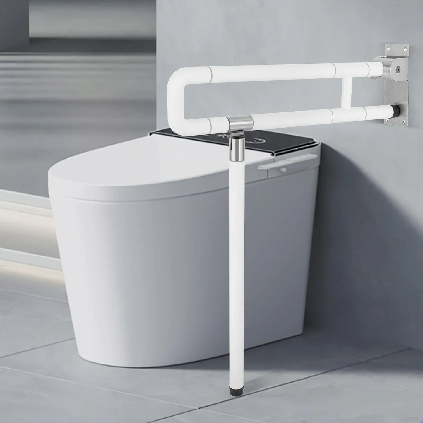 Barre d'appui rabattable pour WC